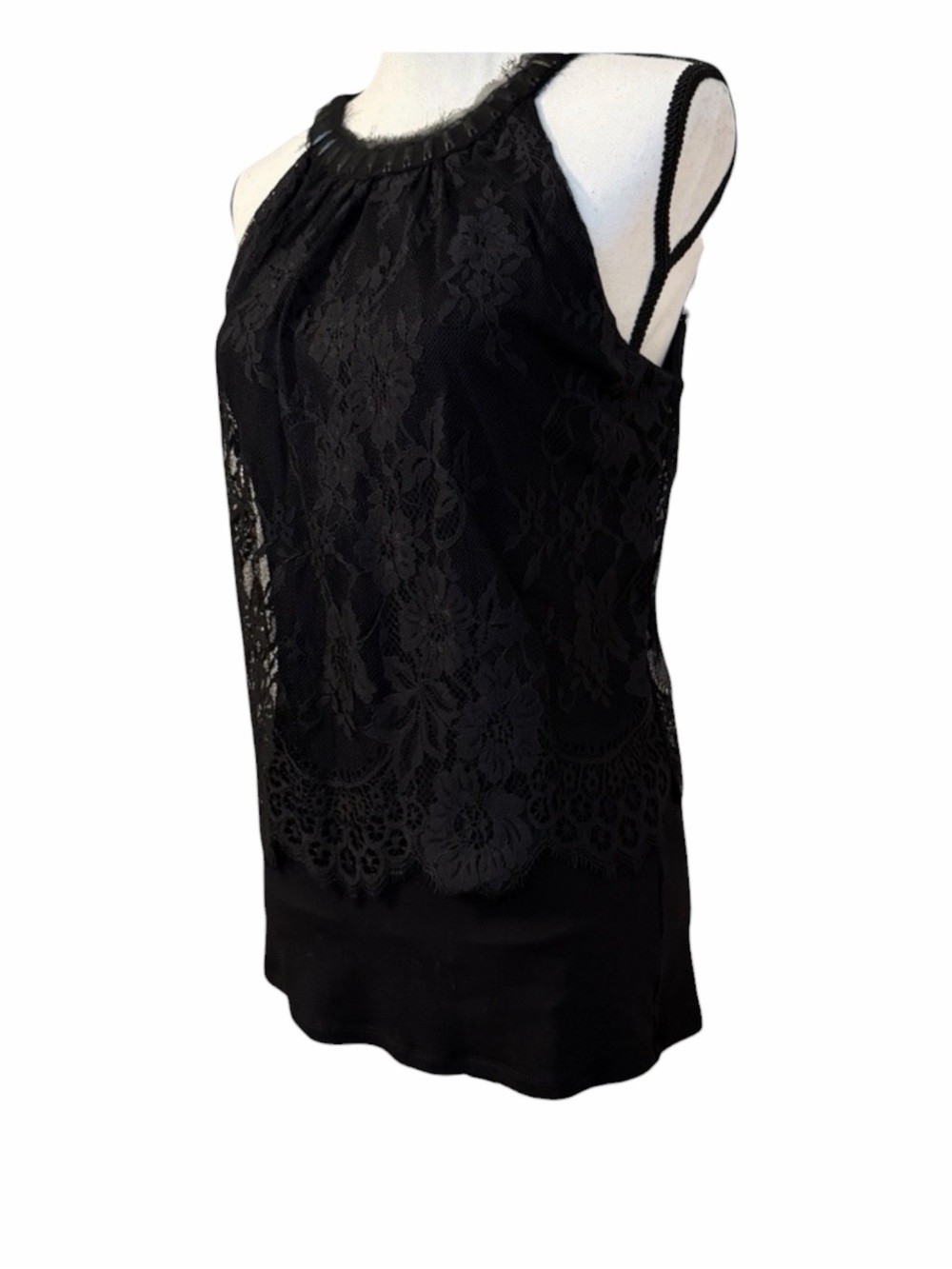 Elie Tahari Black Lace Sleeveless Blouse